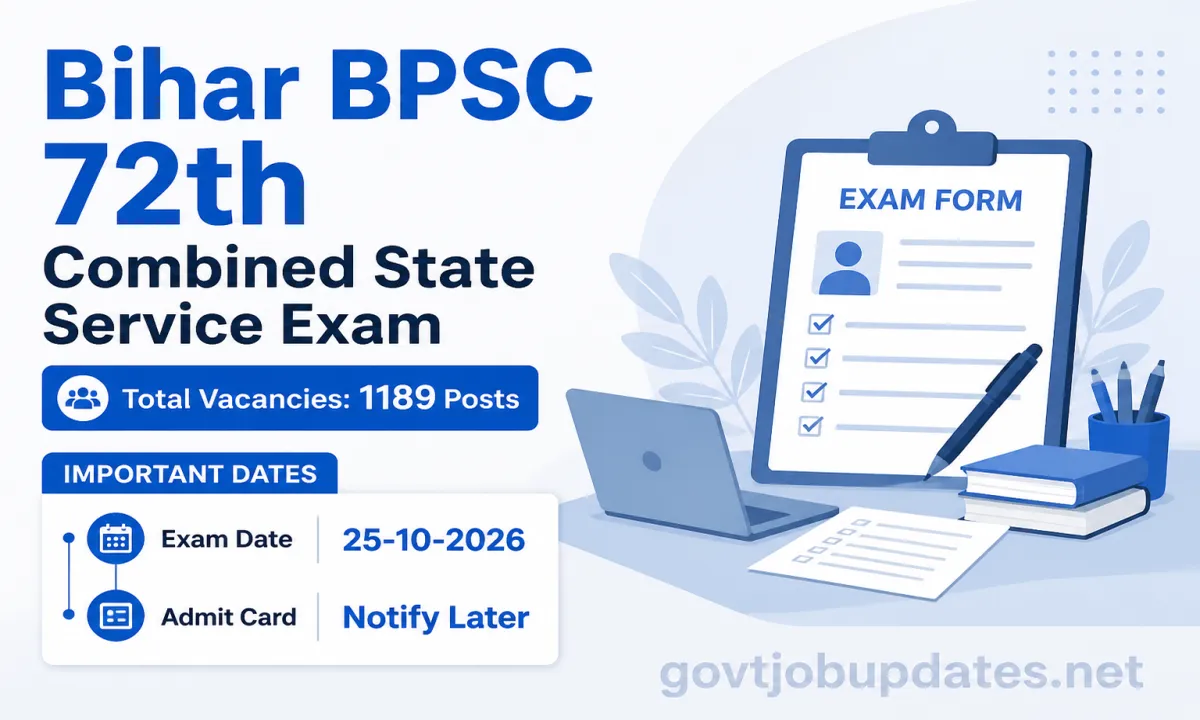 Bihar BPSC 72nd Combined State Service Exam 2026