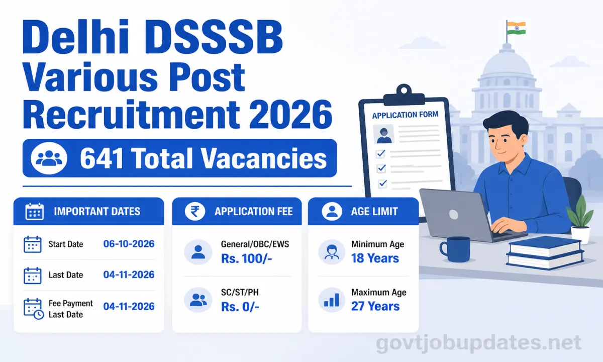 Delhi DSSSB Various Post Recruitment 2026