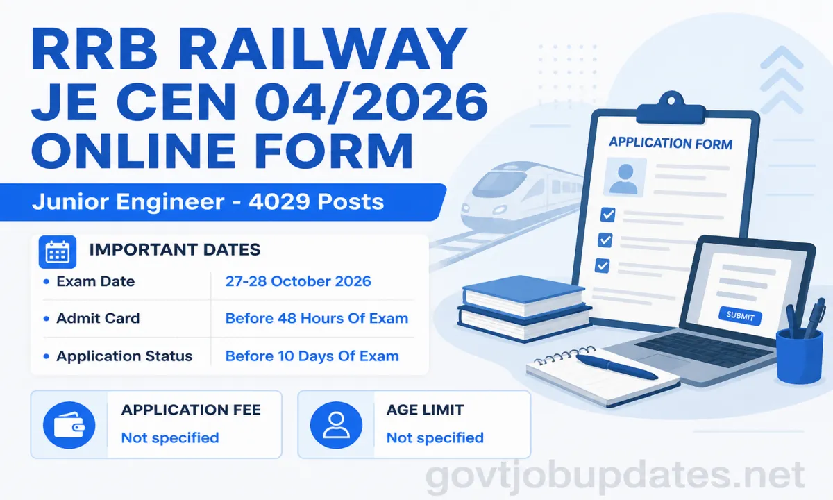 RRB Railway Junior Engineer CEN 04/2026